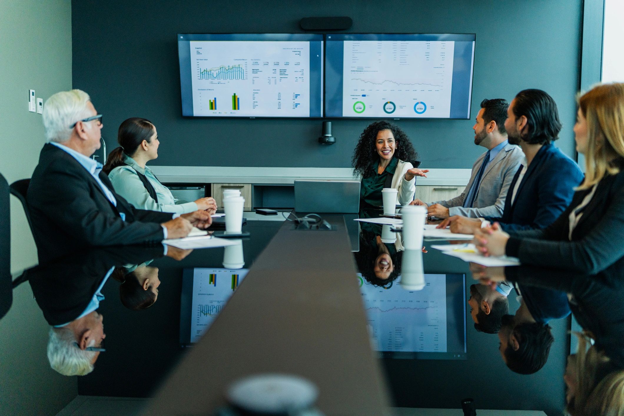 Executive strategy meeting focused on technology governance